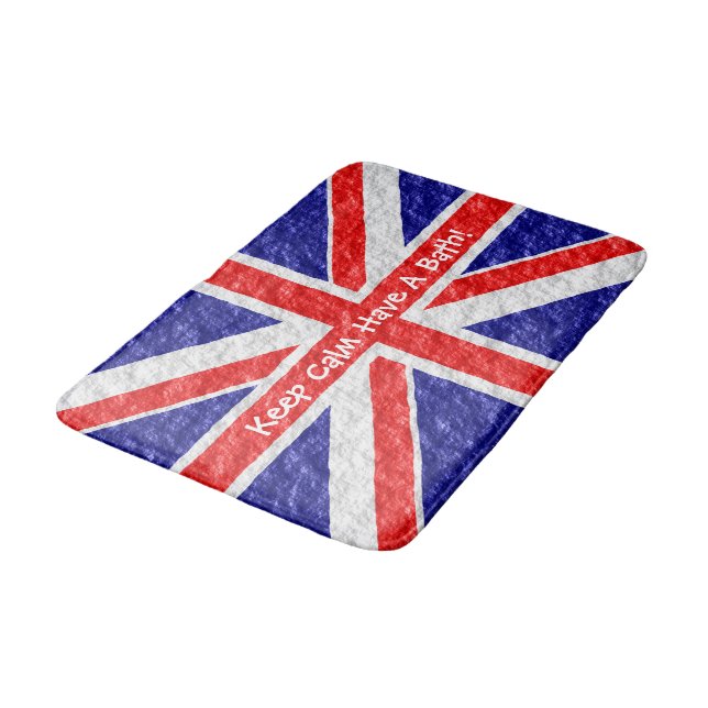 Union Jack Flag Design Bath Mat (Angled)