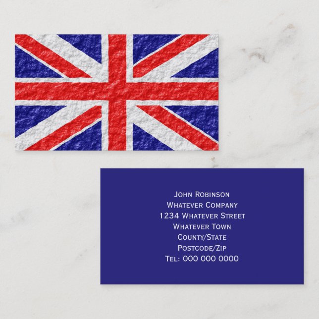Union Jack Flag Design Business Card (Front/Back)