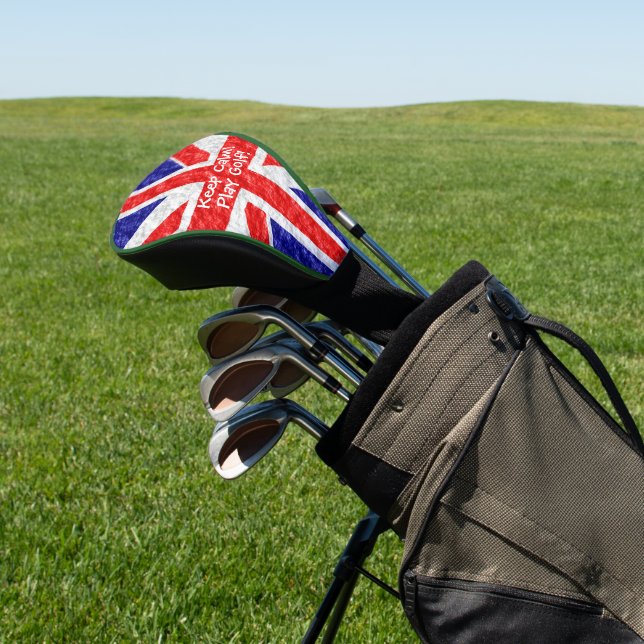 Union Jack Flag Design Golf Head Cover (In Situ)