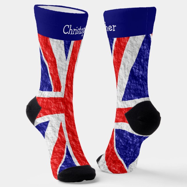 Union Jack Flag Design Socks (Angled)