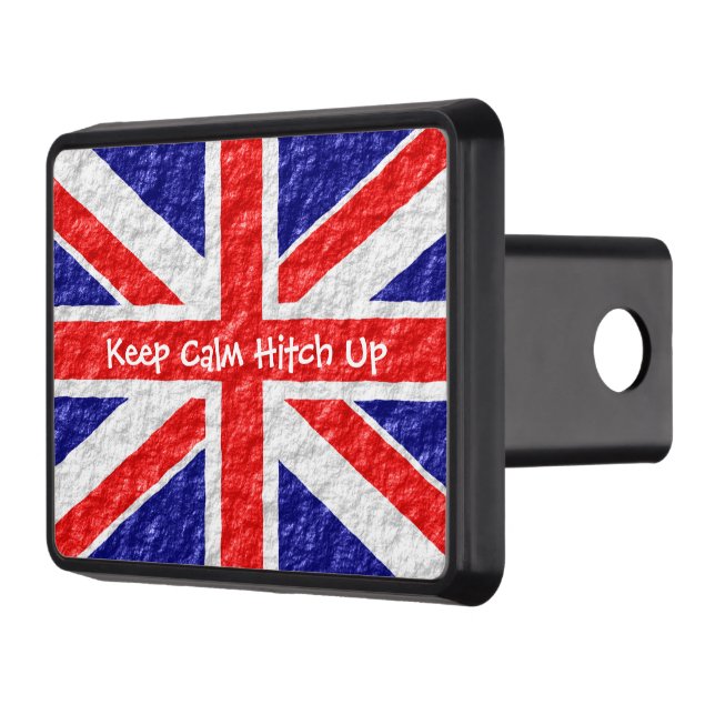 Union Jack Flag Design Trailer Hitch Cover (Left)