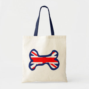 Union Jack Flag Dog Bone Art Tote Bag