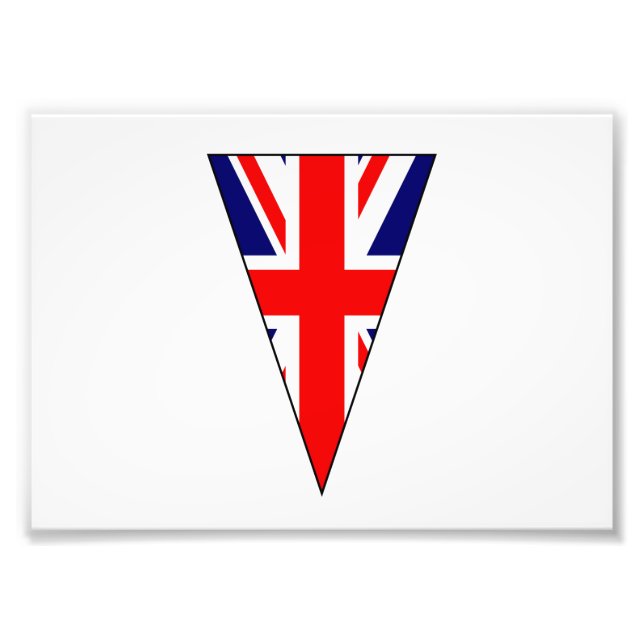 Union Jack Flag Flag As Bunting Triangle Photo Print (Front)