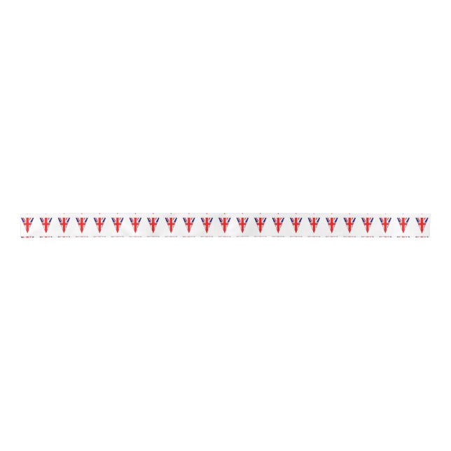 Union Jack Flag Flag As Bunting Triangle Satin Ribbon (Front)