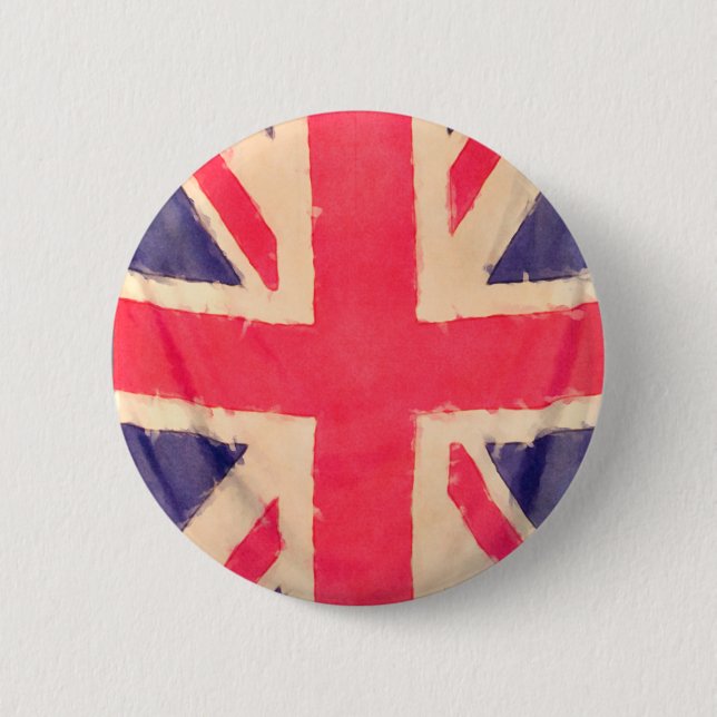 UNION JACK FLAG grunge 2 Inch Round Button (Front)