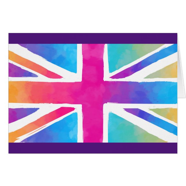 Union Jack Flag in Bright Watercolors (Front Horizontal)