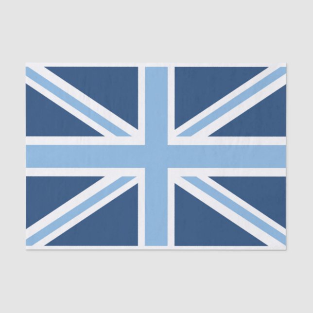 Union Jack Flag in Sky and Navy Blue Tissue Paper (Front)