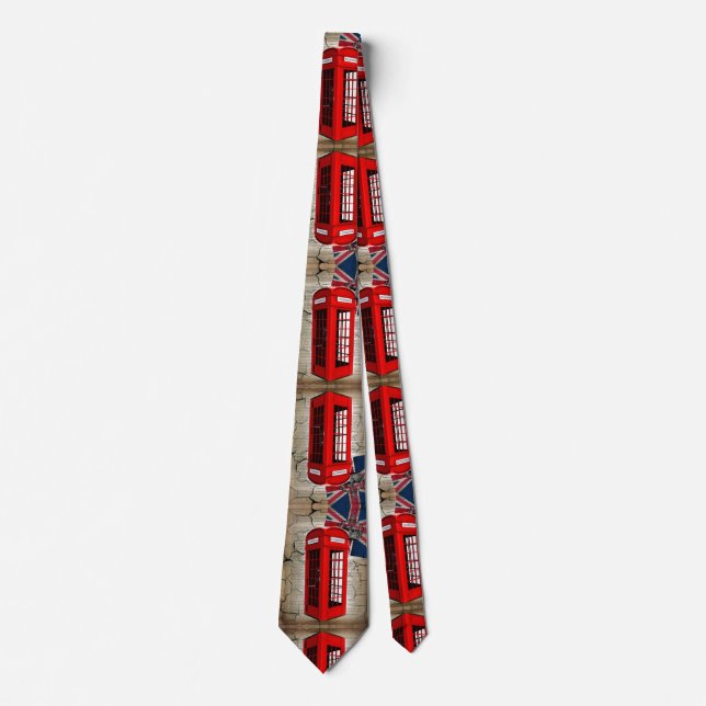 union jack flag jubilee crown red telephone booth tie (Front)