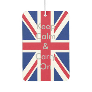 union jack flag keep calm and carry on air freshener