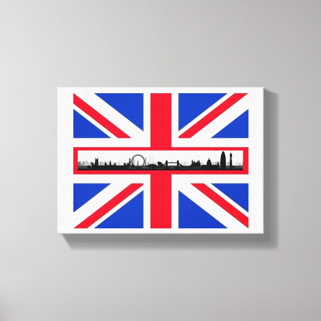 Union Jack Flag London Skyline Canvas (Front)