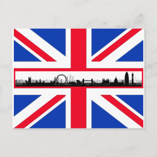 Union Jack Flag London Skyline Postcard