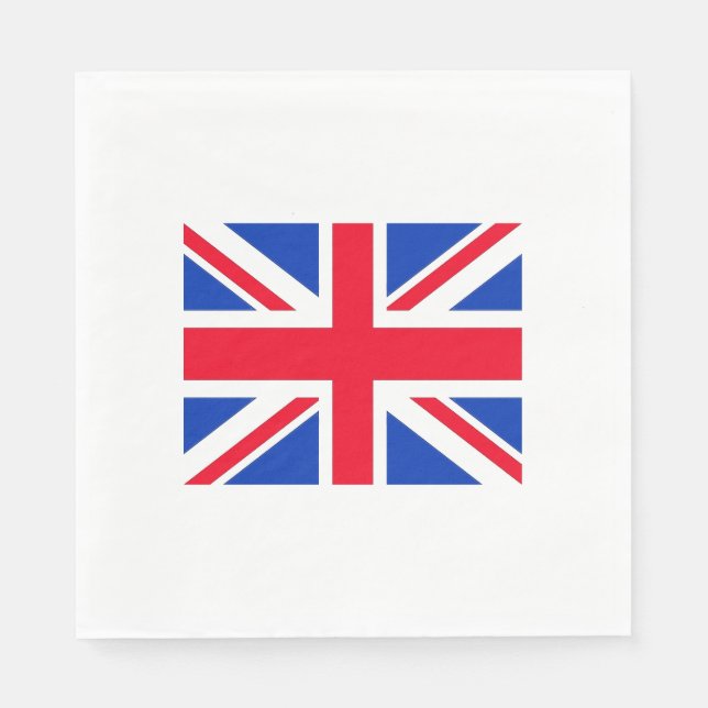 Union Jack Flag London Theme Party Paper Napkins (Front)
