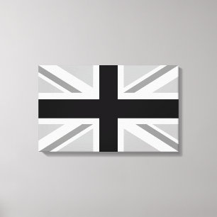 Union Jack/Flag Monochrome Canvas Print