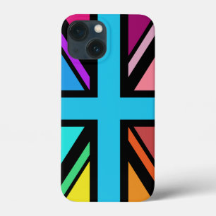Union Jack/Flag Multicolored+Black Design iPhone 13 Mini Case