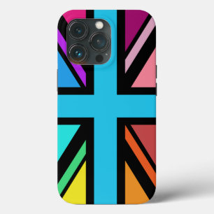 Union Jack/Flag Multicolored+Black Design iPhone 13 Pro Case