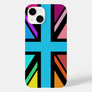 Union Jack/Flag Multicolored+Black Design Case-Mate iPhone 14 Case