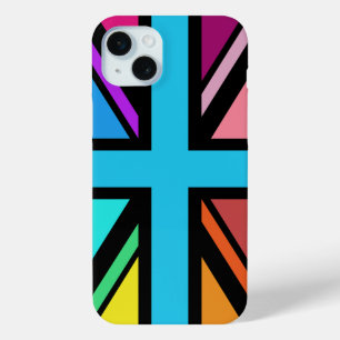 Union Jack/Flag Multicolored+Black Design iPhone 15 Mini Case