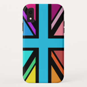 Union Jack/Flag Multicolored+Black Design iPhone XR Case