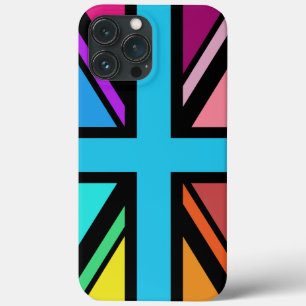Union Jack/Flag Multicolored+Black Design iPhone 13 Pro Max Case