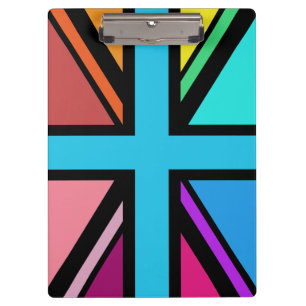Union Jack/Flag Multicolored+Black Design Clipboard