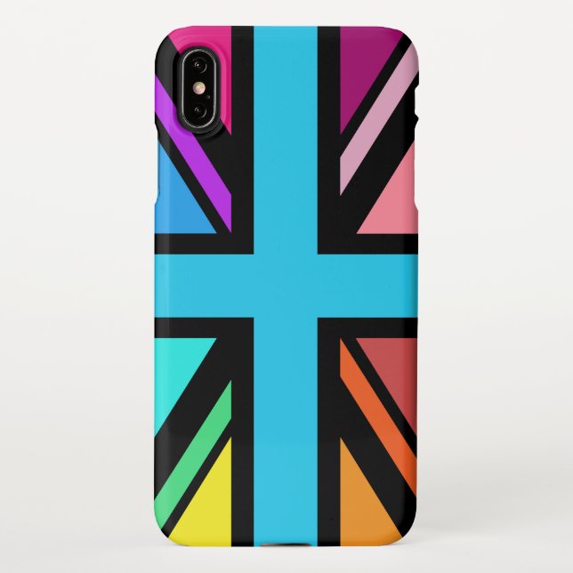 Union Jack/Flag Multicolored+Black Design iPhone Case (Back)
