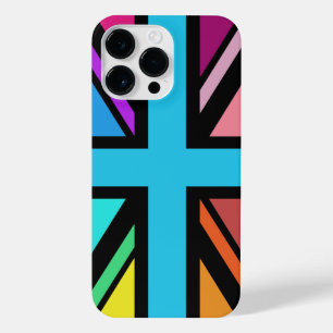 Union Jack/Flag Multicolored+Black Design iPhone 14 Pro Max Case