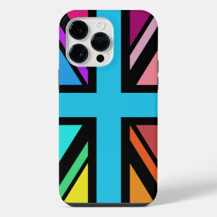 Union Jack/Flag Multicolored+Black Design iPhone 14 Pro Max Case