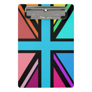 Union Jack/Flag Multicolored+Black Design Mini Clipboard