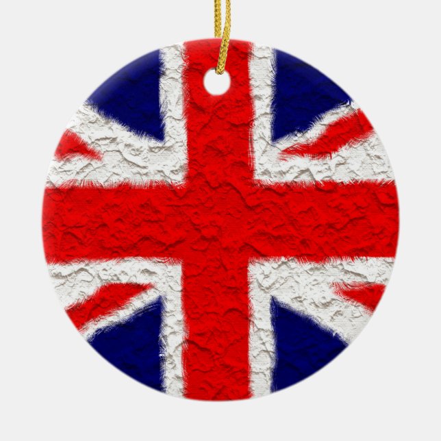 Union jack flag national country ceramic ornament (Front)