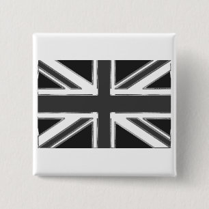 Union Jack flag of the UK - Chrome 2 Inch Square Button