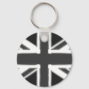 Union Jack flag of the UK - Chrome Keychain