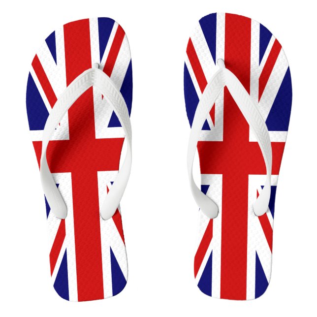 Union Jack Flag of the United Kingdom Flip Flops (Footbed)