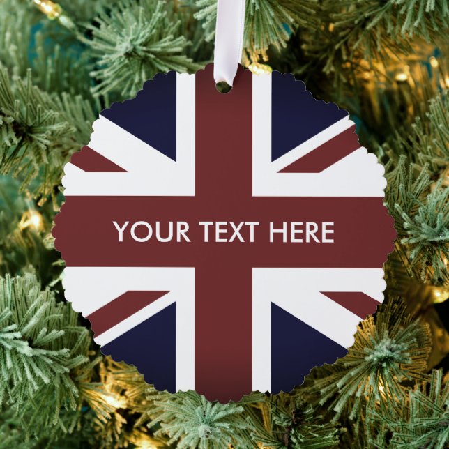 Union Jack flag Paper Christmas photo ornament (Insitu (Tree))