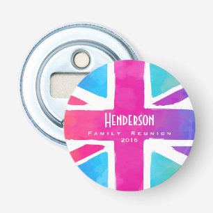Union Jack Flag Personalized Family Reunion Bottle Opener