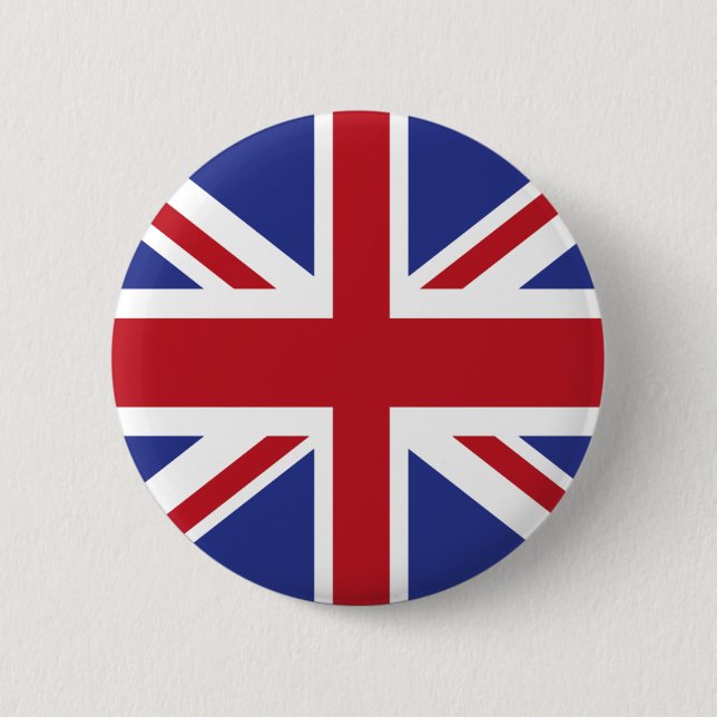 Union Jack Flag Pine Short prop Swipes in United 2 Inch Round Button (Front)