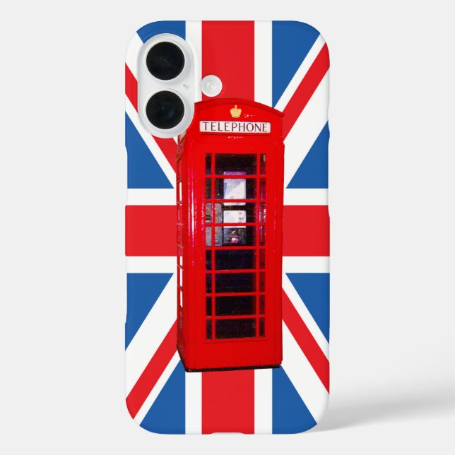 Union Jack/Flag & Red Phone Box Design Case-Mate iPhone Case (Back)