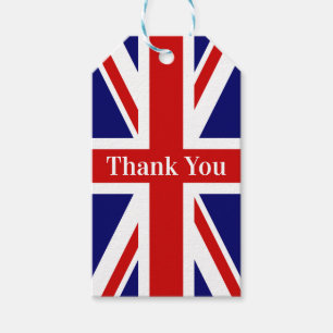 Union Jack Flag Thank You Favour Gift Tags