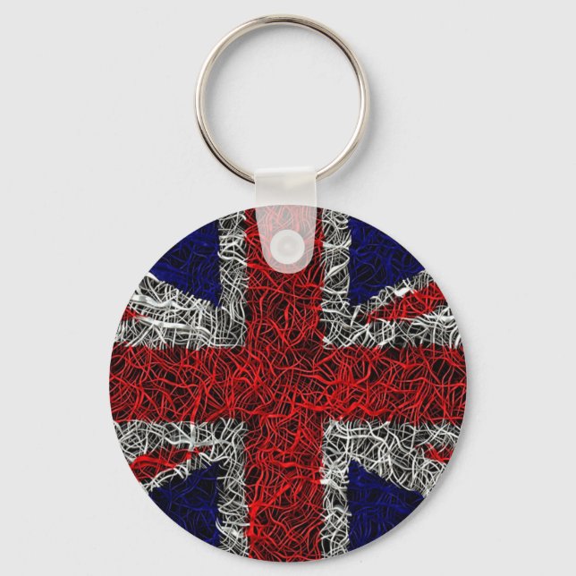 Union jack flag uk patriotic keychain (Front)
