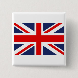 Union Jack Flag-United Kingdom 2 Inch Square Button