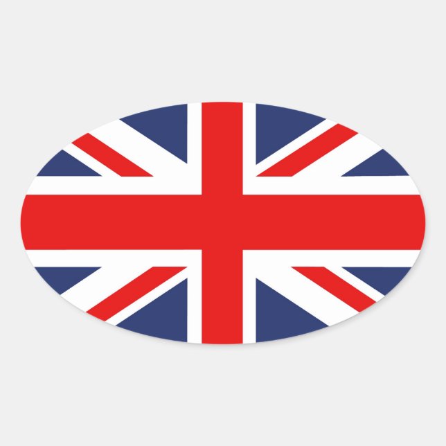 Union Jack Flag-United Kingdom Oval Sticker (Front)