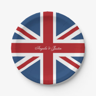 Union Jack Flag Wedding Paper Plate