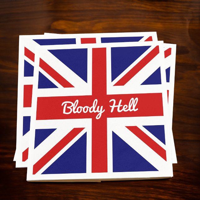 Union Jack Flag with Funny Quote Square Paper  Napkin (Creator Uploaded)