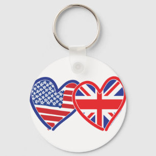 Union Jack Flat USA Flag Keychain
