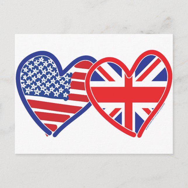 Union Jack Flat USA Flag Postcard (Front)