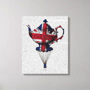 Union Jack Flying Teapot Canvas Print