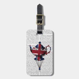 Union Jack Flying Teapot Luggage Tag