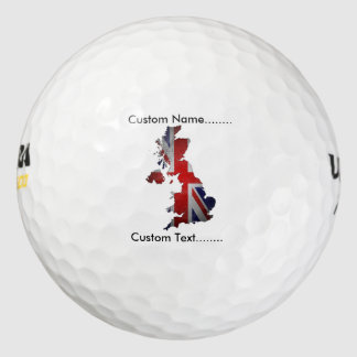Union Jack Forms Map of UK on a Golf Ball. Balls