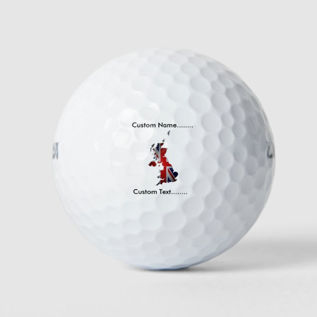 Union Jack Forms UK and Scottish Isles Golf Ball. Balls (Front)