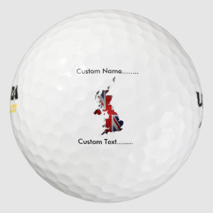 Union Jack Forms UK and Scottish Isles Golf Ball. Golf Balls