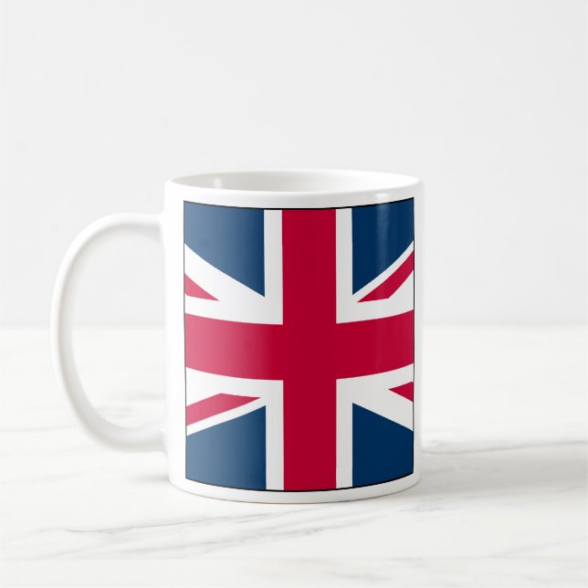 Union Jack Full Side Square Design Coffee Mug (Left)